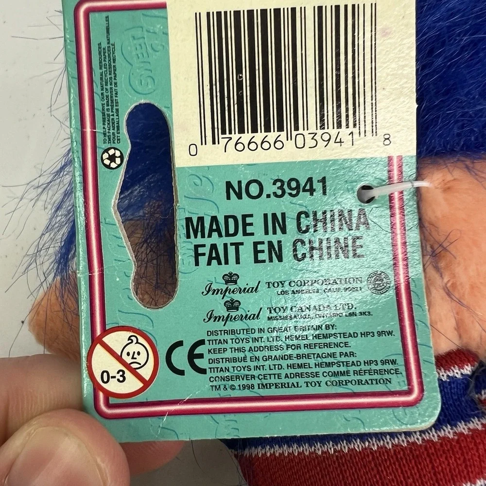 Pebble Troll Doll Blue Hair 9